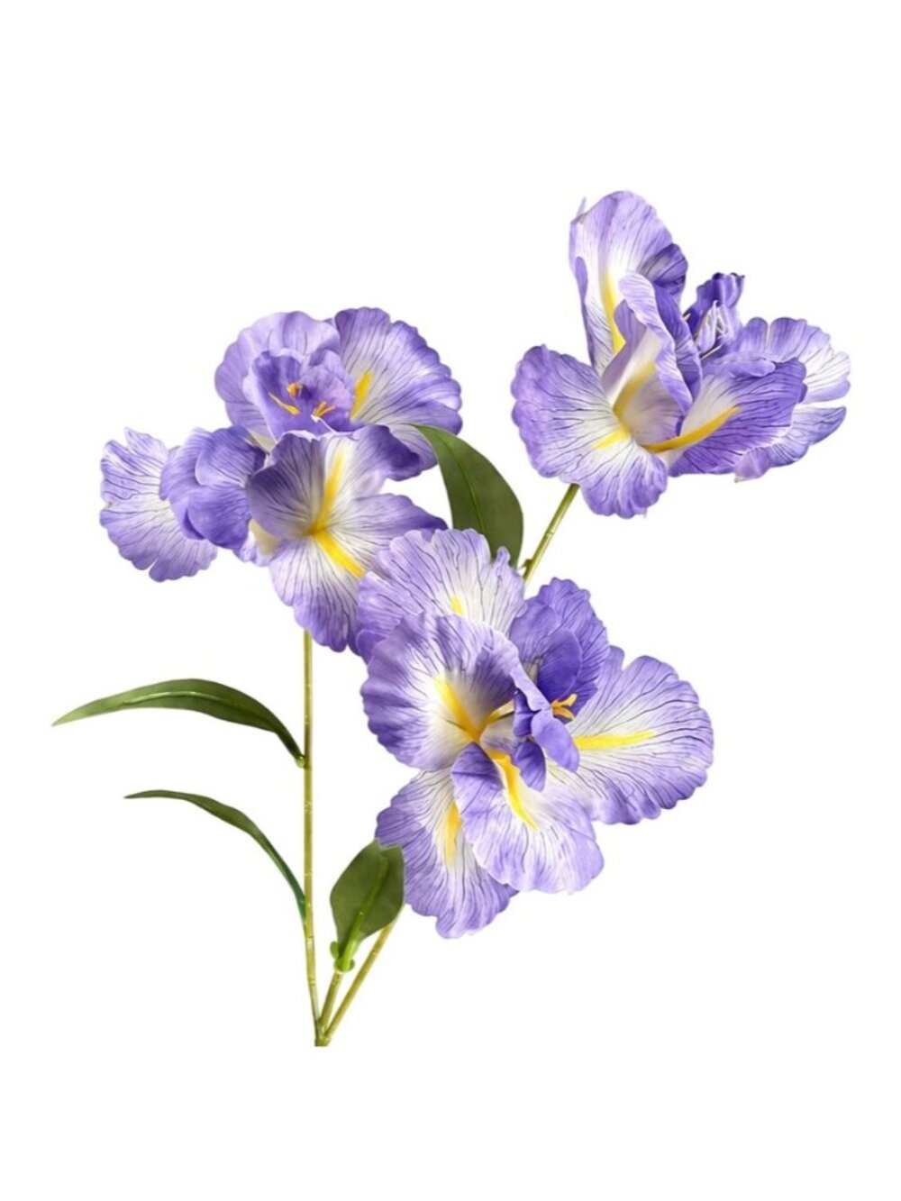 Lavender Iris Stem Artificial Floral Pick 34 Inch Faux Purple Iris Flower